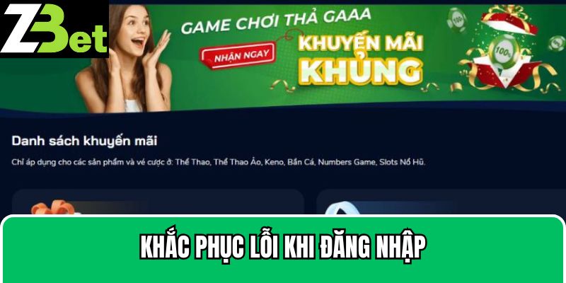 Khắc phục lỗi khi đăng nhập